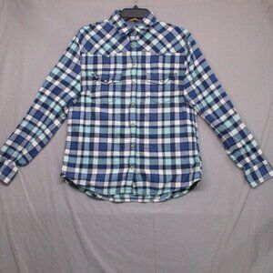 Jachs Girlfriend Pearl Snap Plaid Button Down Blue Men Size | S